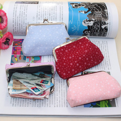 批發 2022新款4寸搭扣零錢包 布藝小清新學生卡 迷你可愛手包