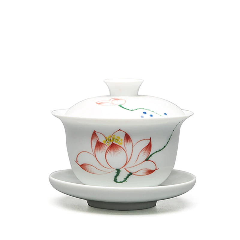 Чайная чашка, большая голубая и белая к ceramic чайный набор, ручная роспись