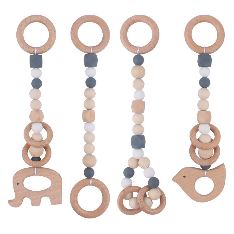 Nuevo bebé haya mordedor elefante pájaro colgante de cuatro piezas de los niños de la aptitud rack juguete bebé decoración de la habitación