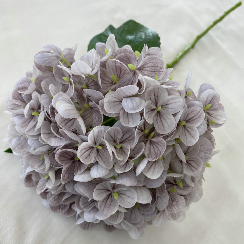 El comercio exterior se siente hidratante Hortensia 176 piezas de goma suave sensación grande Hortensia verde Hortensia boda decoración suave flor falsa fabricante