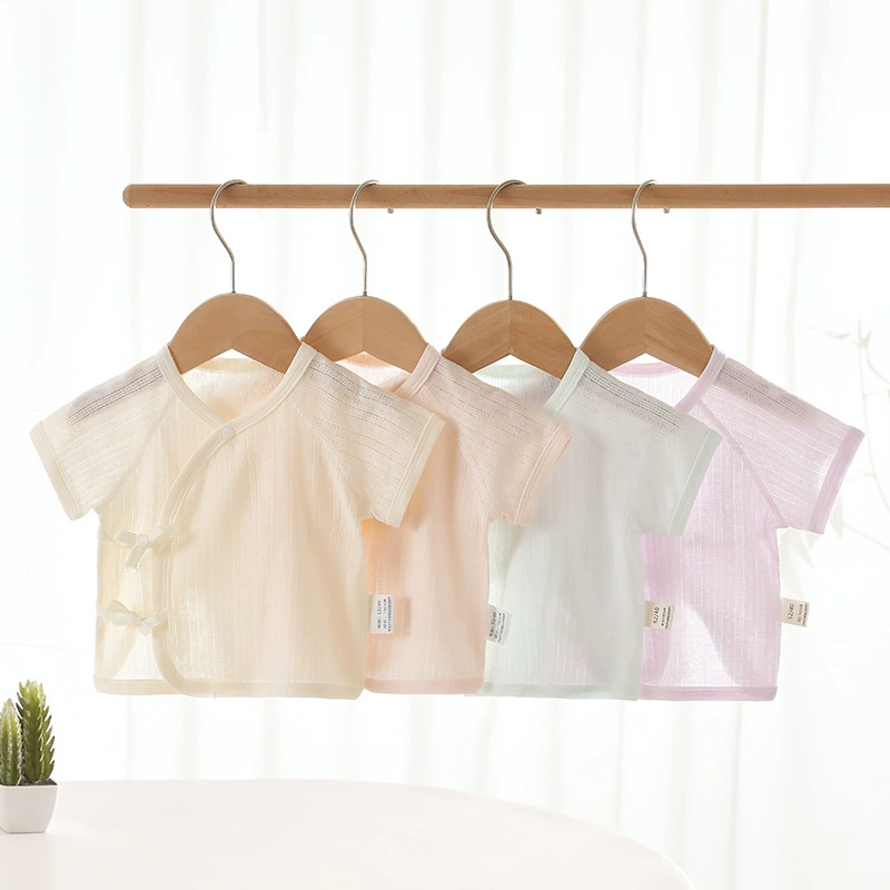 Летний топ для новорожденных из чистого хлопка, без косточек, тонкий, для малышей