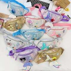卡通兒童包包可愛亮片配飾女孩斜挎包女童腰包外出配飾兒童單肩包