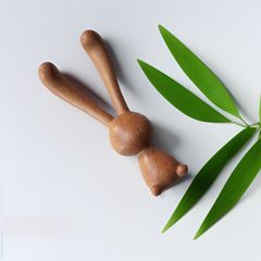 眼部按摩新款天然紫檀木长耳朵兔子鼻子按摩下颌线改善黑眼圈礼物