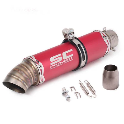 Motorcycle exhaust pipe: fiber tail exhaust SC - red-bend