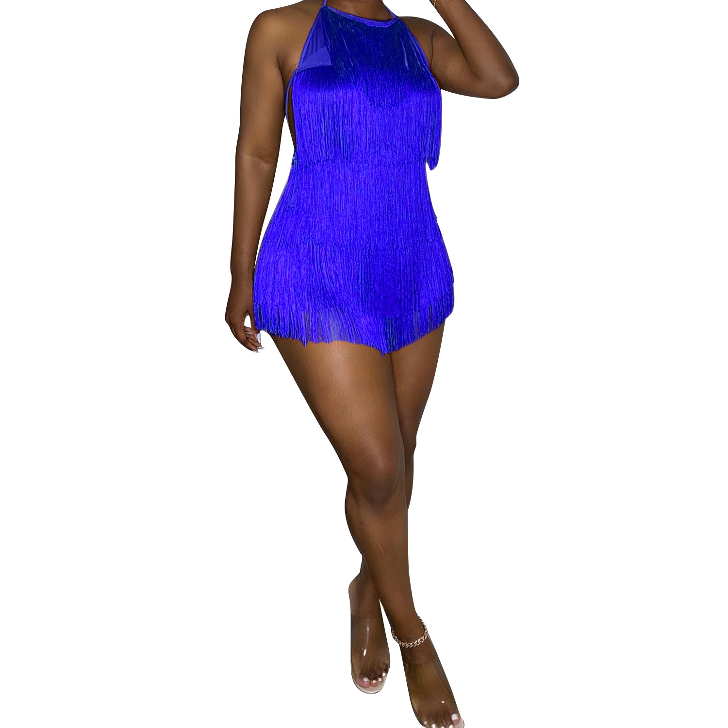 OS6796 verano transfronterizo Nuevo Amazon europeo y americano de moda sexy apretado borla correa del mono de las mujeres