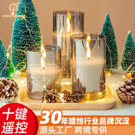 现货LED电子蜡烛灯亚马逊热销玻璃子弹头无烟节日告白餐厅装饰ins