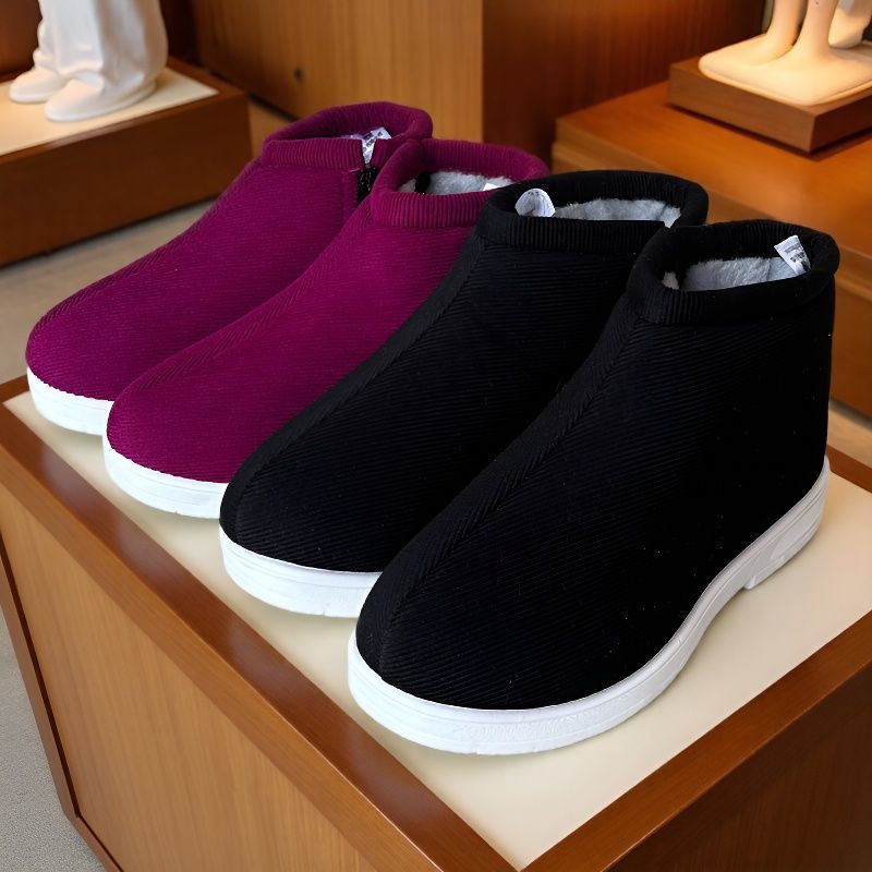 Winter handmade cotton shoes plus velvet thickened women's bag heel…