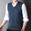 thickening Cardigan Pure wool vest 2022 Autumn and winter business affairs V-neck sweater Men's Versatile knitting Vest