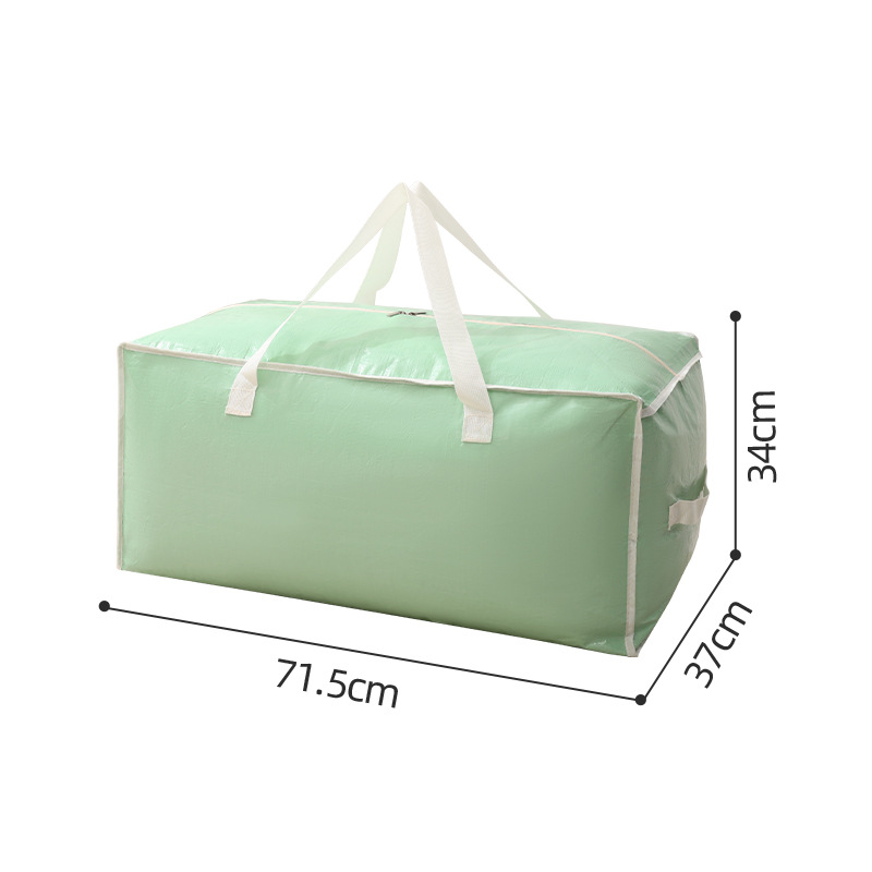 Nueva bolsa de almacenamiento de pe a prueba de humedad, bolsa de almacenamiento a cuadros tejida, bolsa de acabado de ropa de temporada, bolsa de edredón impermeable y a prueba de humedad