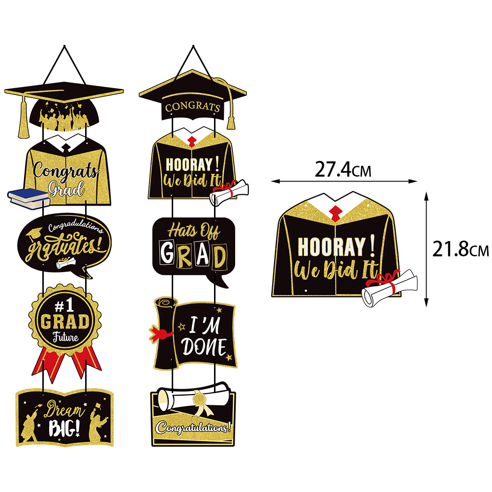 2024 temporada de graduación fiesta decoración puerta colgante ceremonia de graduación diseño accesorios decoración de la puerta Grad colgando banner
