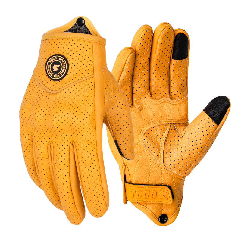 Guantes de motocicleta, cuero, conducción transpirable, motocicleta, equipo de caballero de carreras, anti-caída para hombres y mujeres image 6
