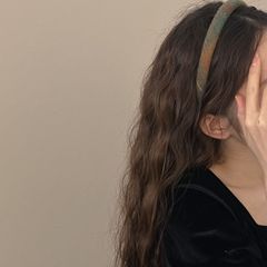 綠橙格~ 英倫風腸圈發箍女秋冬外出洗臉簡約發卡韓國頭箍髮飾頭飾