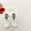 Silver needle, nail sequins, advanced earrings, silver 925 sample, South Korea, flowered