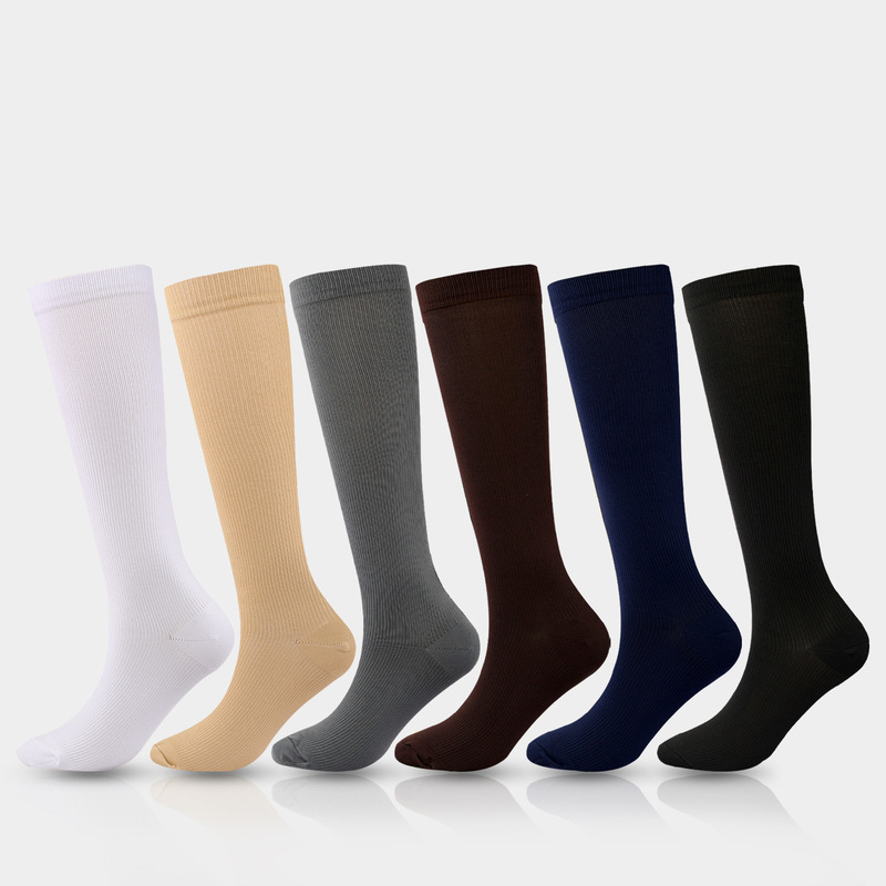 Amazon's Best-Selling Sports Compression Socks, Solid Color Elastic Socks, Copper Ion Compression Socks, Cross-Border Long Socks