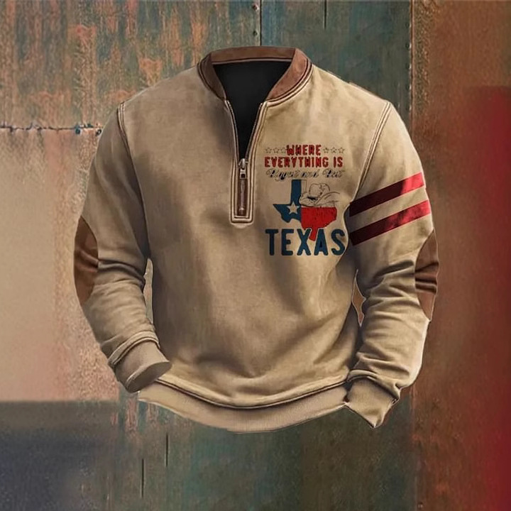 European and American Cross-border Amazon Independent Station 3D Digital Printing Western Style Men's Zipper Crewneck Autumn and Winter Sweat European and American Cross-border Amazon Independent Station 3D Digital Printing Western Style Men's Zipper Crewneck Autumn and Winter Sweat