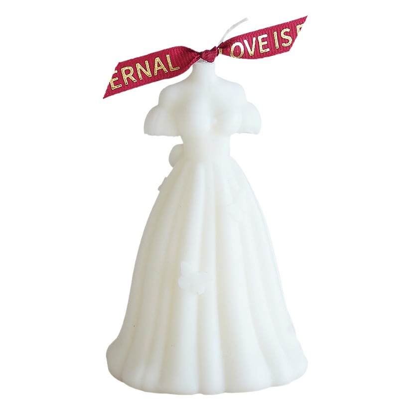 Vestido de novia creativo, velas de aromaterapia, regalos pequeños, bodas transfronterizas, velas de fragancia nupcial, cera de modelado de atmósfera