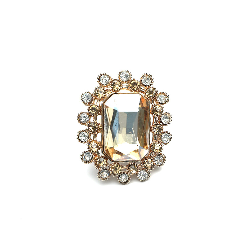 Europäische Und Amerikanische Mode Neuer Einfacher Übertriebener Diamantring Rechteckiger Verstellbarer Ring display picture 1