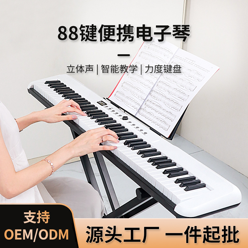 Entry-Level Portable Electric Piano Silent Piano Amateur Hobby Factory Odm Customized Weighted Electric Piano 88 Keys