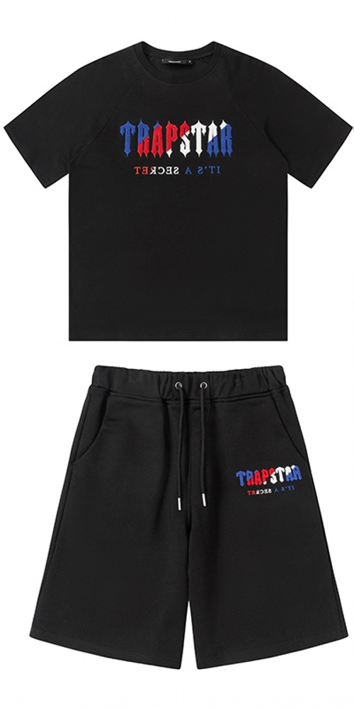 Trapstar Rainbow degradado carta cabeza de tigre bordado con capucha suéter pantalones largos deportes casual traje forrado de lana