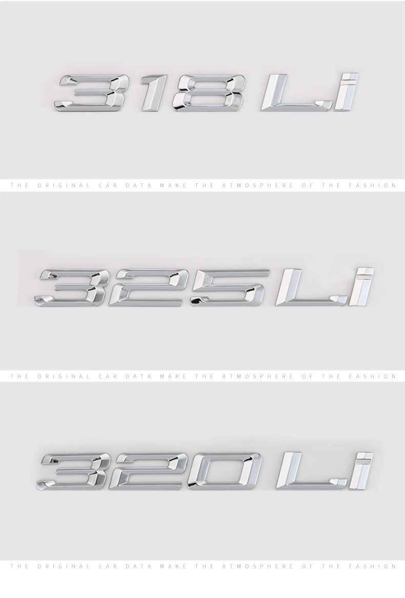 BMW 3 Series 316Li 318Li 320Li 325Li 330Li car emblem and tail emblem, English lettering