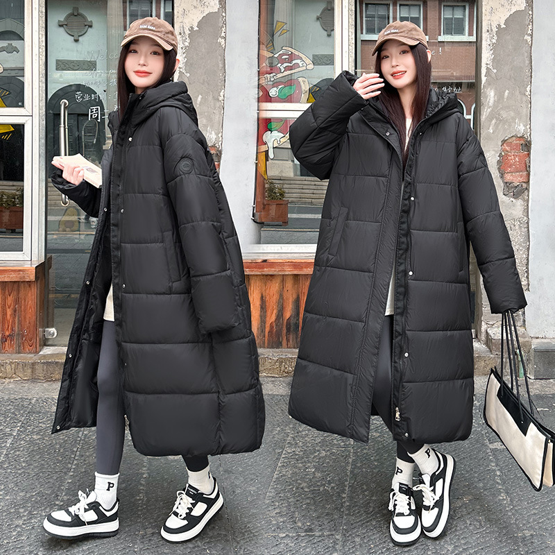 Inglés invierno ropa de algodón plumón mujer suelta rodilla larga invierno nueva chaqueta de algodón de mujer abrigo cálido image 4