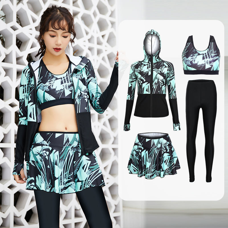 Trajes de buceo, trajes de baño de mujer, cuatro piezas de vestido con sombrero, pantalones de mangas largas parejas, trajes de snorkeling de medusas, comercio exterior