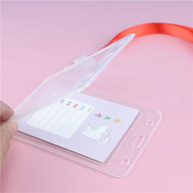 Two-dimensional code transparent card set campus student staff PP plastic work card epidemic prevention two-dimensional code storage portable badge