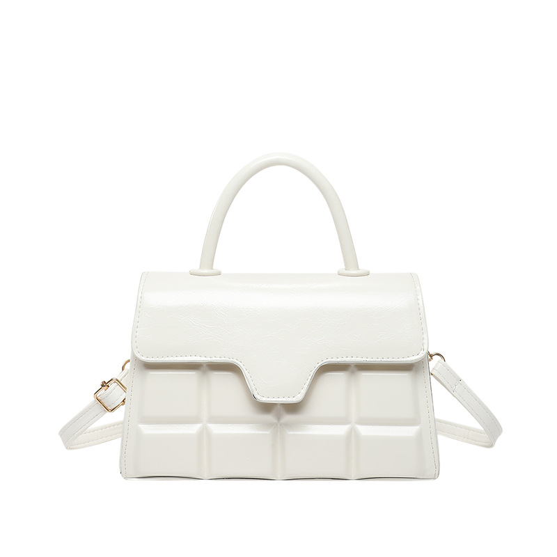 Mendidura a cuadros, color sólido, estilo occidental simple, textura fresca, 2025, bolso cuadrado pequeño de mensajero de un solo hombro de moda coreana de primavera