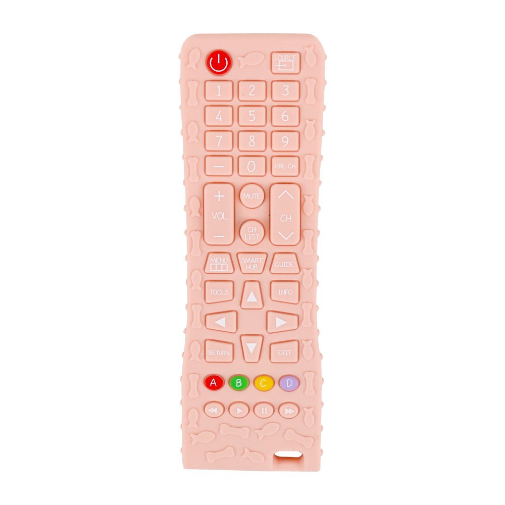 First generation remote control teether color printed pink