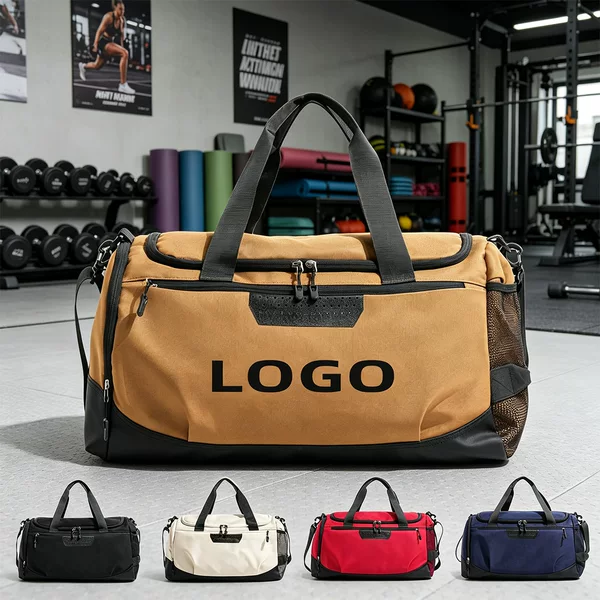 Wear-Resistant Oxford Cloth Fitness Bag, Large Capacity, Dry and Wet Separation, Sports Travel Bag, Hand-Held and Cross-Body, Custom Logo Printing