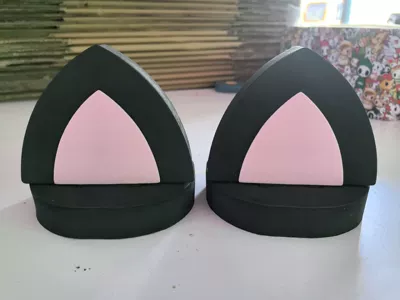 Eva Car Decoration Stickers Ears Cat Ears Decoration Clockwork Car Interior and Exterior Factory Direct Sales Roof Decoration Dolls (Other Automotive Exterior Supplies) - black-powder