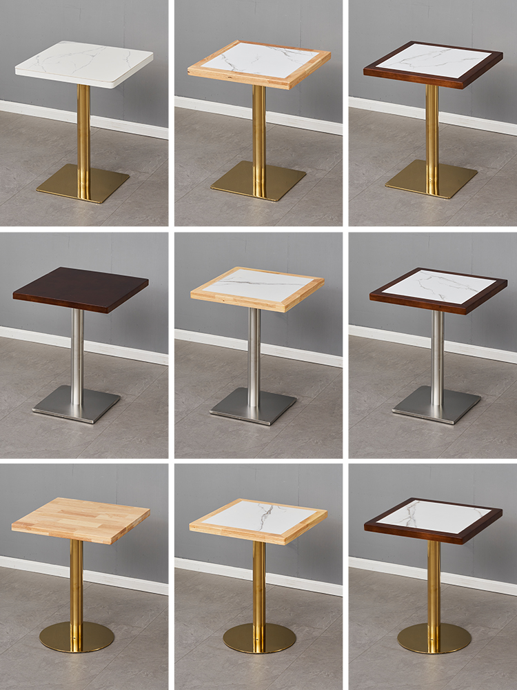 Fast Food Restaurant Snack Rectangular Slate Table and Chairs Milk Tea Shop Barbecue Noodle Shop Spicy Hot Solid Wood Table Catering Commercial