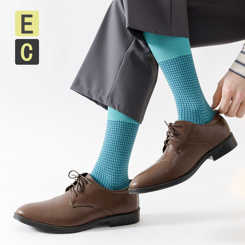 Echenon New Socks Men's Thin Four-Season Boneless 60-Count Double-Strand Mercerized Cotton Men's Casual Mid-Calf Socks