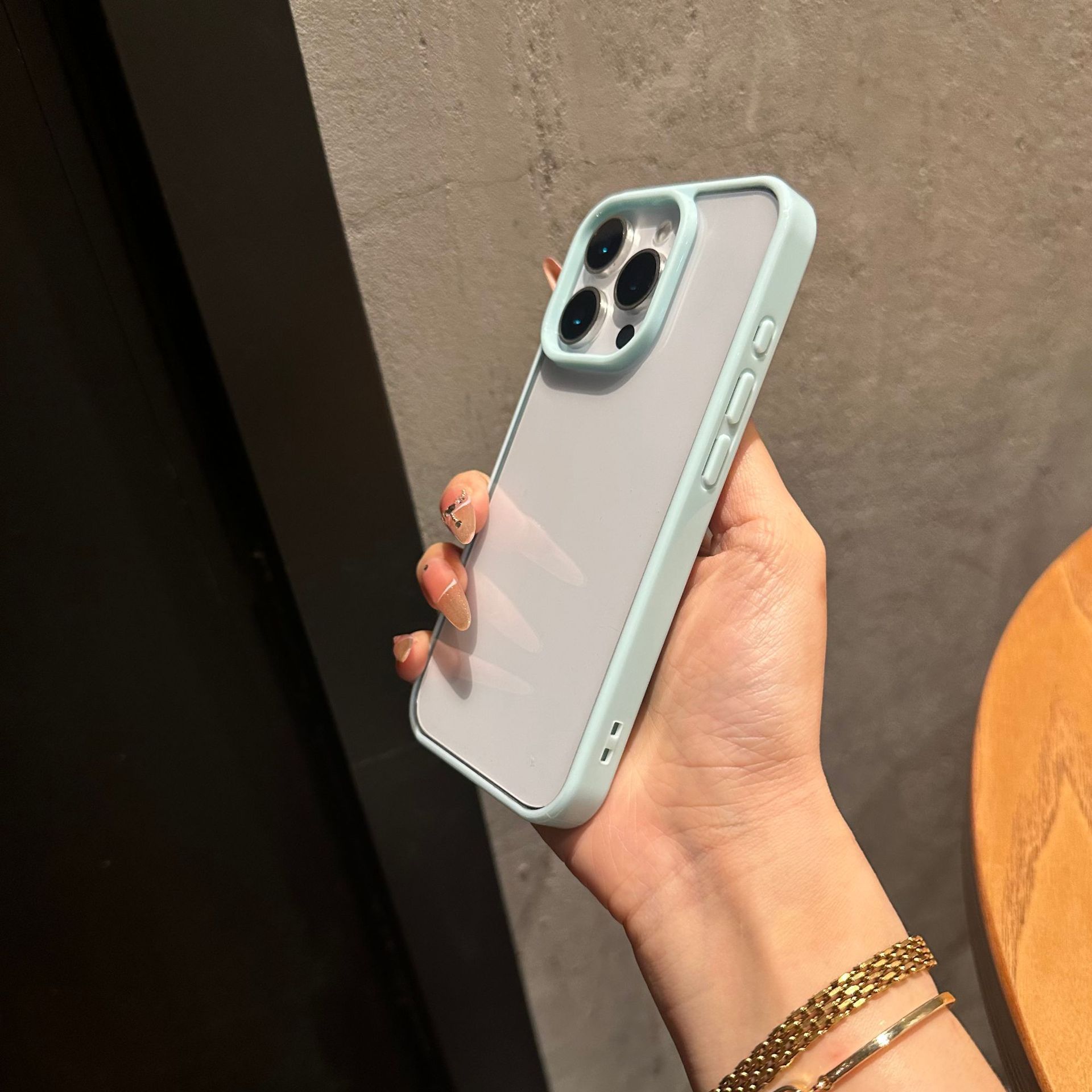 iPhone 16 Pro Max şeffaf akrilik dopamin kontrast renkli kenarlıklı Apple 15 koruyucu kılıf