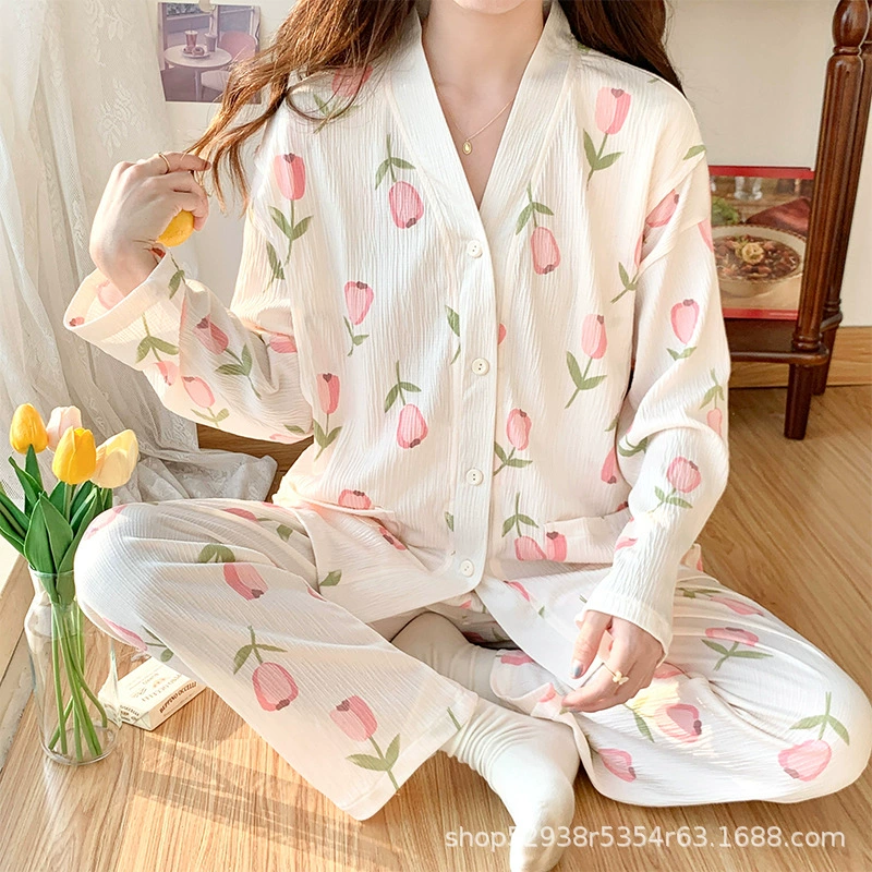 Летние заключения одежда тонкие послеродовые лактации беременных пижамы весна и осень госпитализации чистого хлопка летом материнства беременности кормления Одежда