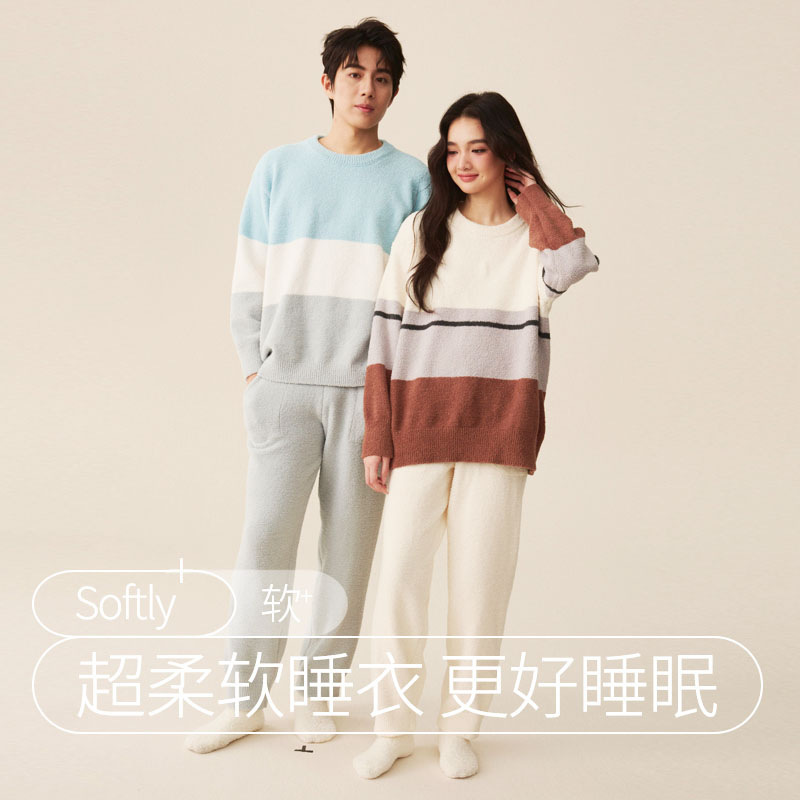 in stock Half Velvet Soft Pajamas Women's Autumn and Winter Coral Velvet Thickened Outwear Men's Home Clothes Warm suit