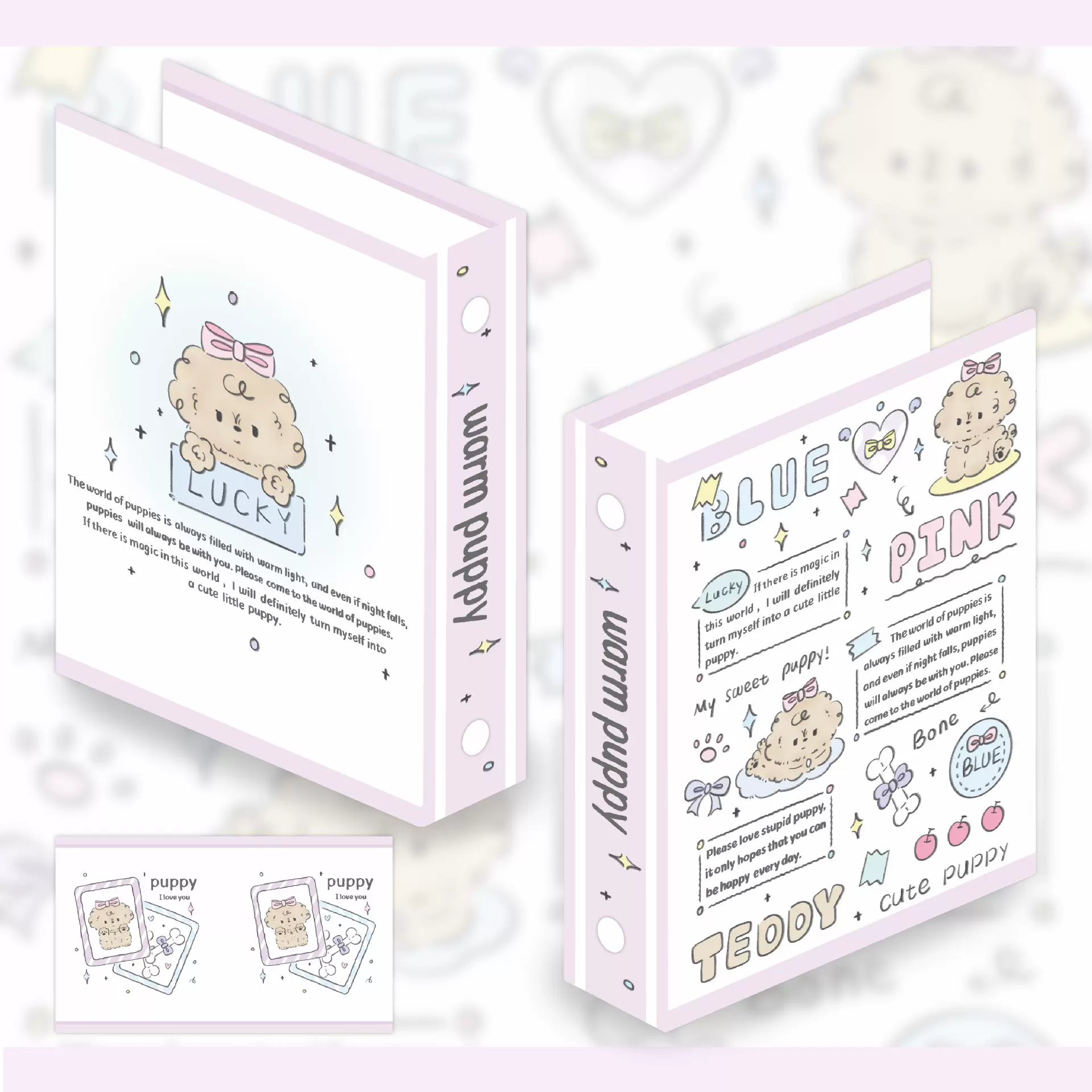 批发供应原创信封式小卡卡册PUPPY温暖狗狗3寸拍立得相册追星收纳