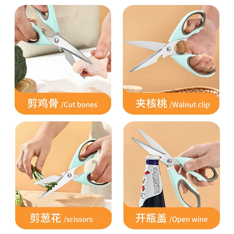 Kitchen scissors multi-function barbecue scissors for home stainless steel strong bone cutting scissor for meat fish specialized kitchen shears fridge scissors