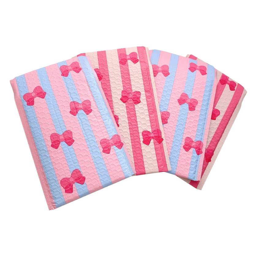 INS estilo lindo Rosa chica arco expreso bolsa sobre bolsa ropa bolsa de embalaje bolso de burbuja a prueba de golpes