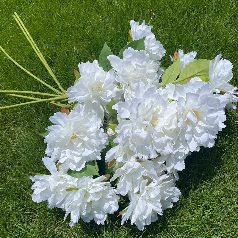 仿真芙蓉牡丹花 婚庆家居地排花酒店婚礼堂装饰花 仿真花假花批发