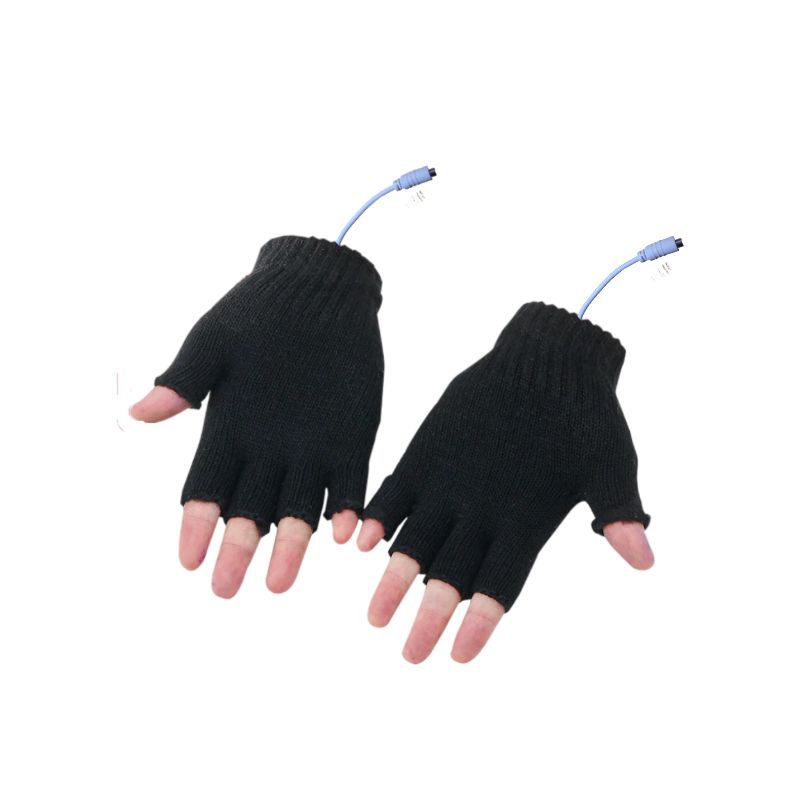 Guantes térmicos USB para invierno, fuente de energía móvil, guantes de medio dedo eléctricos, guantes de punto térmicos image 7