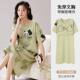 Nightgown for Women with Breast Pads, Mid-Length Summer Short-Sleeved Loose Plus Size Women's Pajamas That Can Be Worn Outside, Internet Celebrity Live Broadcast Hot Style