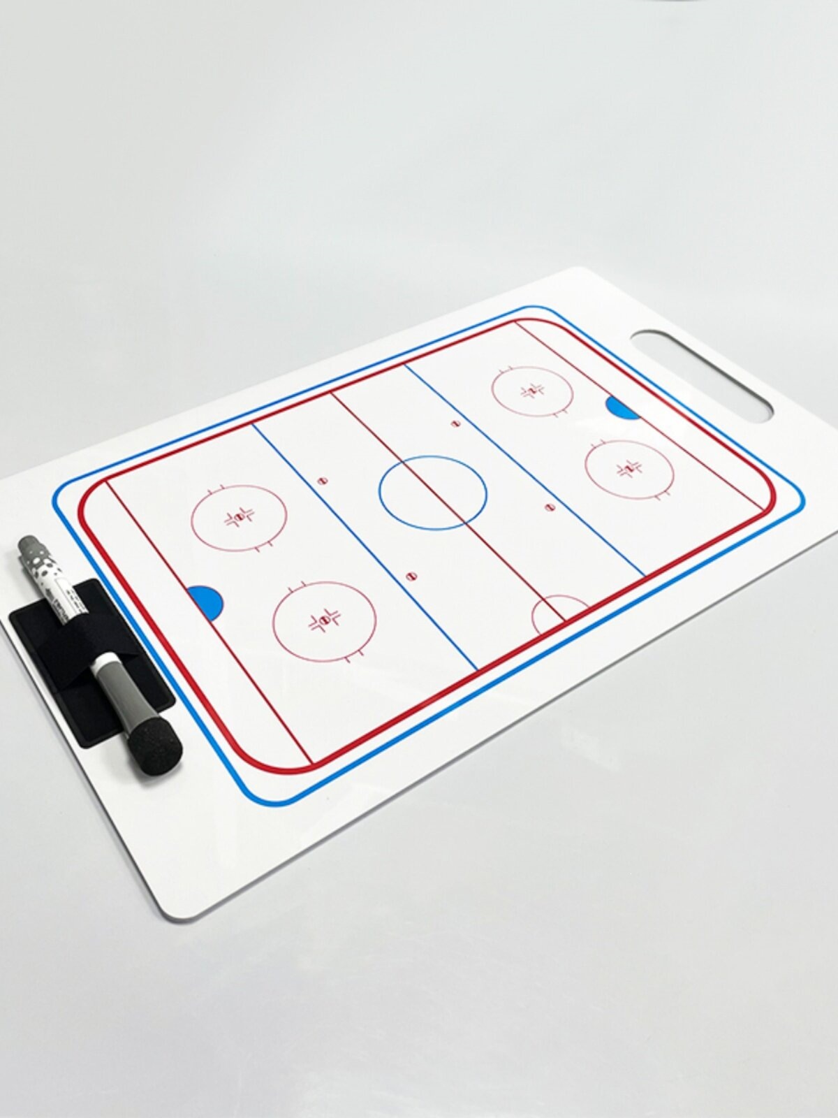 Ice hockey tactical board, double-sided scoreboard for games, portable, with handle, for hockey coaches to display strategies