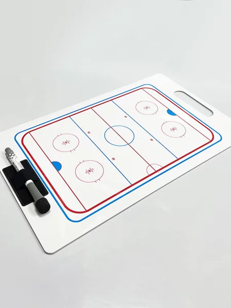 Ice hockey tactical board, double-sided scoreboard for games, portable, with handle, for hockey coaches to display strategies