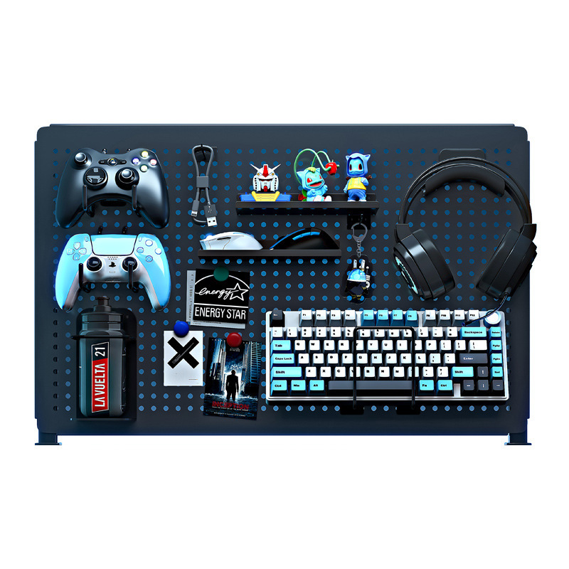 Hoyo negro de deportes electrónicos hoyo tablero estante de computadora escritorio vertical sin agujeros de exhibición sala de decoración de almacenamiento de metal