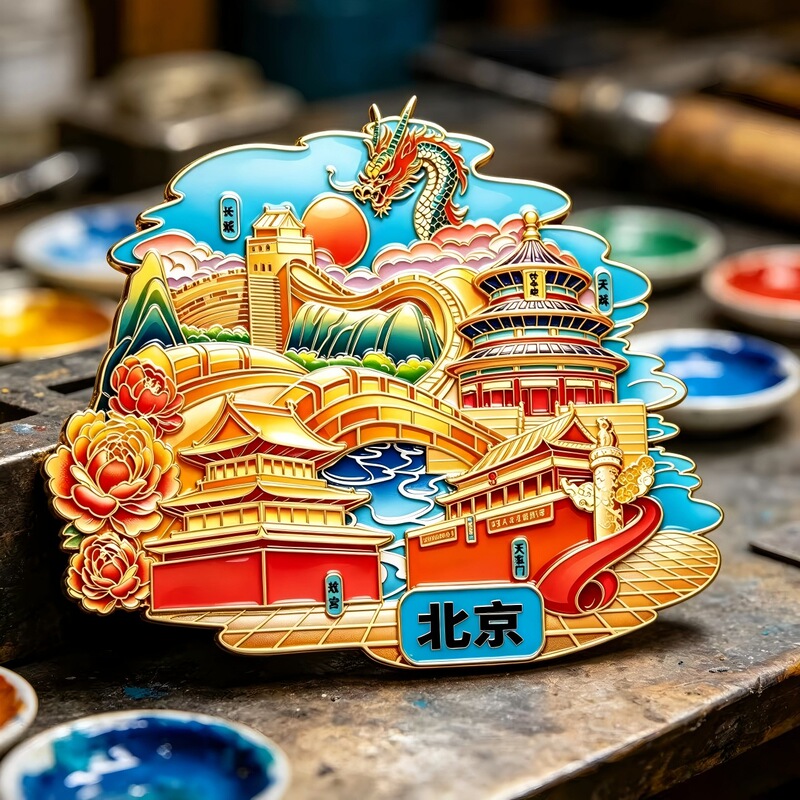 Beijing City Cultural and Creative Metal Refrigerator Magnets in Stock, Tourist Attraction Souvenirs, Chinese Style Travel Gifts Wholesale Beijing City Cultural and Creative Metal Refrigerator Magnets in Stock, Tourist Attraction Souvenirs, Chinese Style Travel Gifts Wholesale