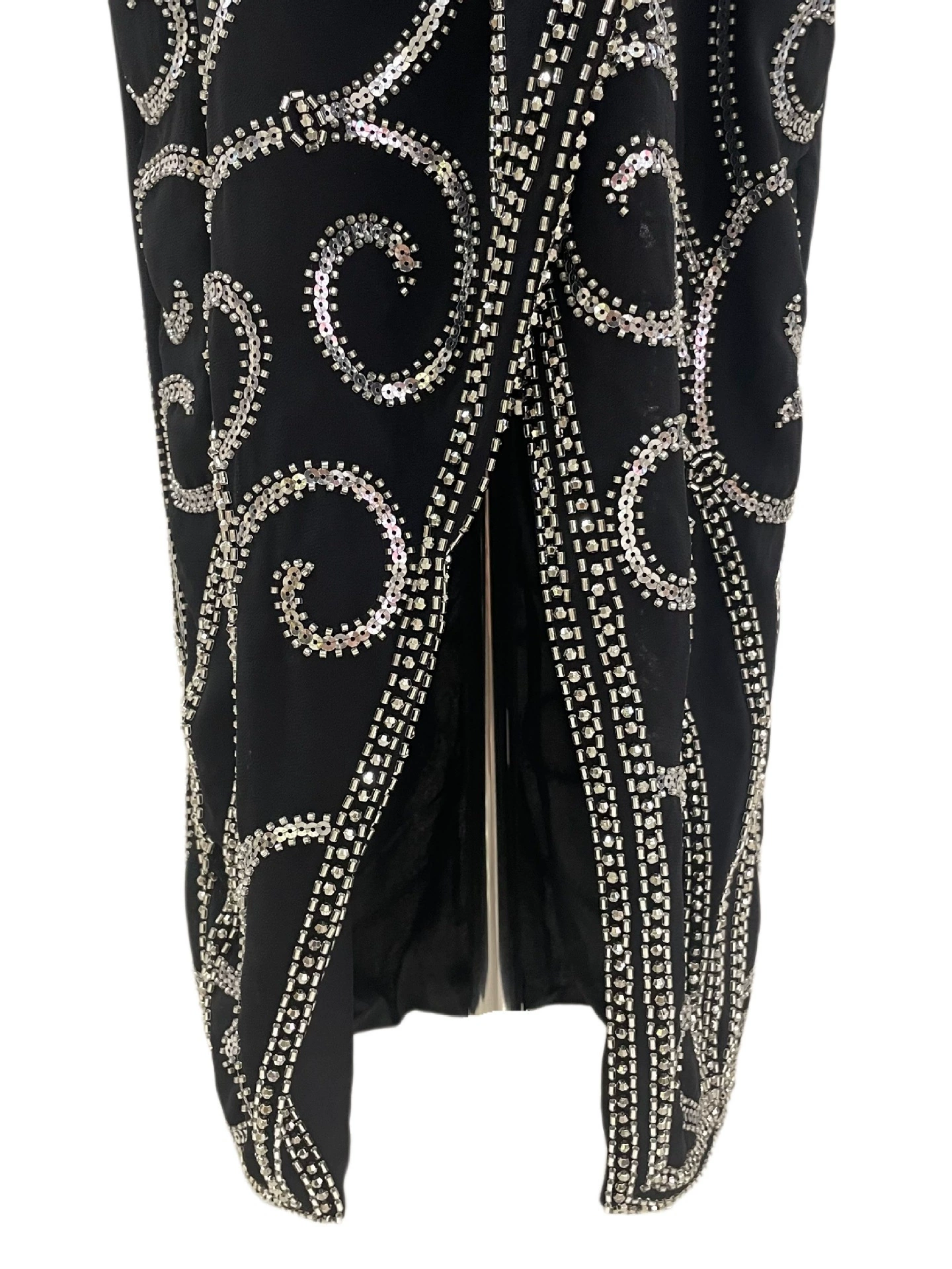Мусульманское женское платище (abaya) с богато украшенным декором, рукава-студни, шаль, жилеты, подол с разрезом, длинная юбка, роскошное банкетное платье