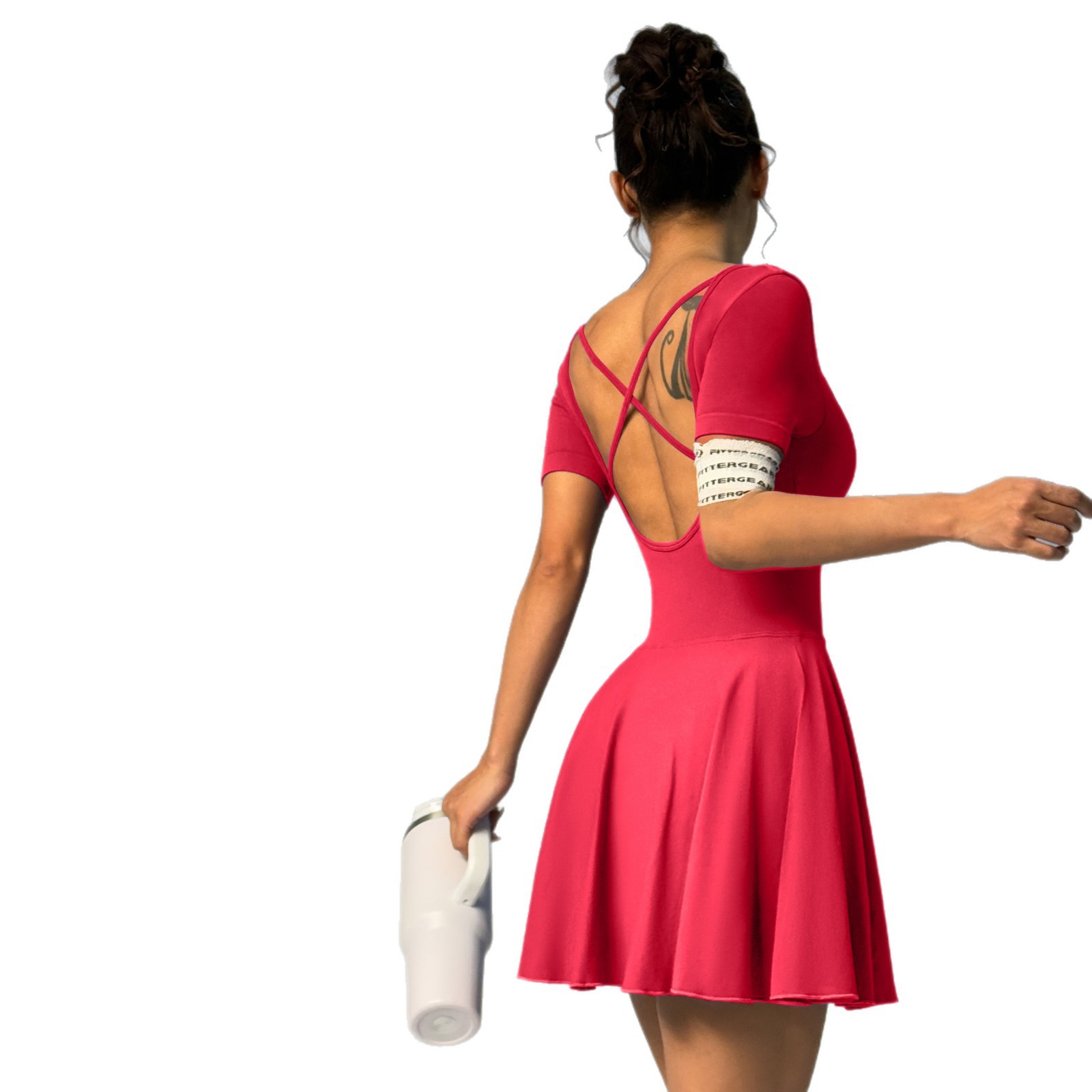 New Clothes Cross-border Sexy Back Golf Tennis Skirt Onesie Running Sports Anti-light Yoga Fitness Skirt_ecoleips.com