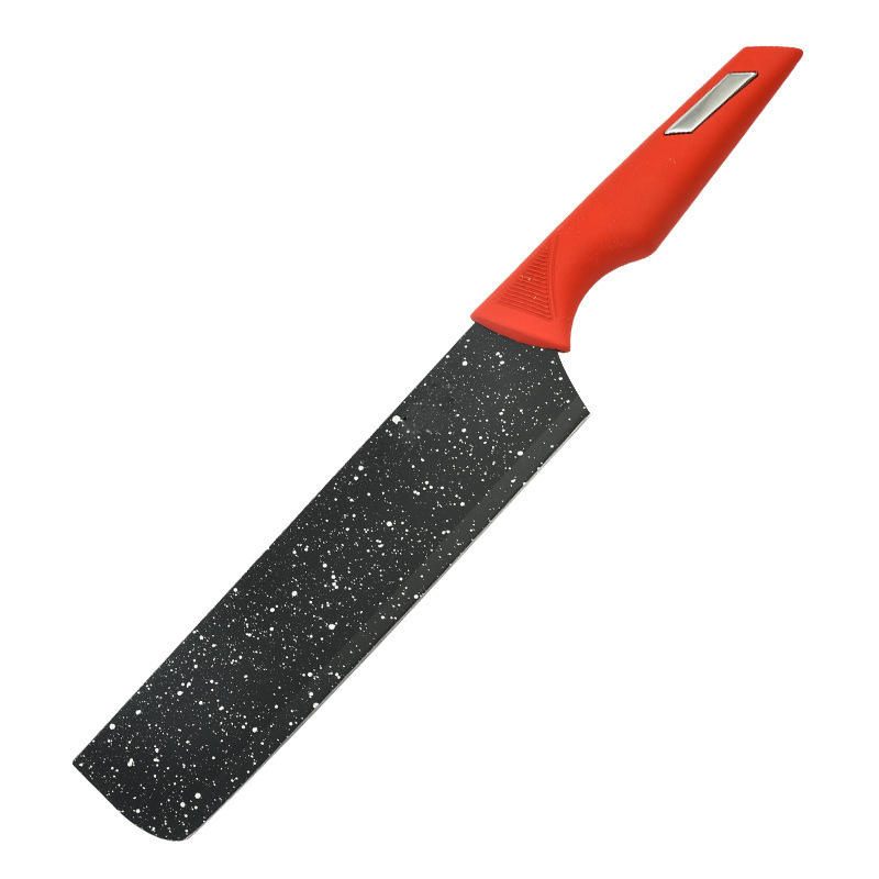 Yangjiang cuchillo de cocina Comercio exterior cuchillo de cocina de acero inoxidable mango de acero rojo estrellado de doble cara de succión cuchillo único regalo