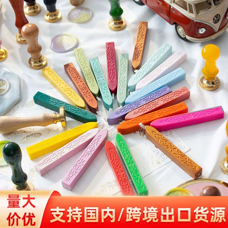 Винтажные перламутровые металлизированные палочки для печатей, подходят для восковых печатей, цилиндрический воск для запечатывания, 41 цвет восковых полосок.